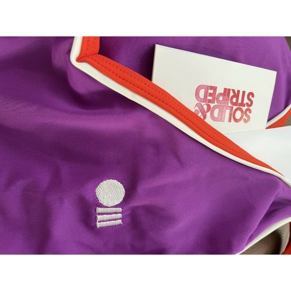 Solid & Striped $168 Michelle Logo Embroidered Onepiece Swimsuit Purple - Picture 7 of 8